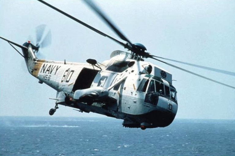 SH-3 helo in flight